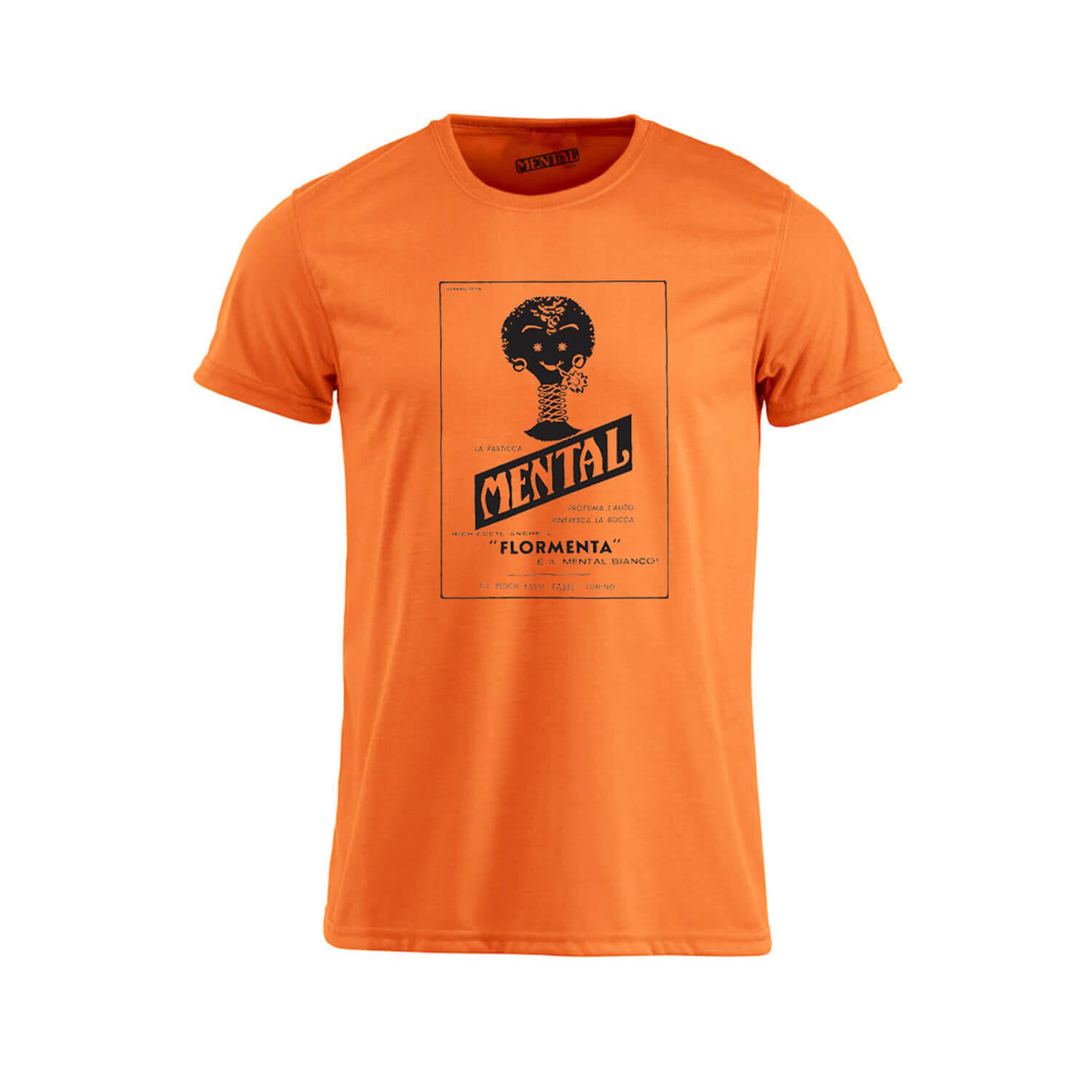T-shirt orange Vintage Mental - size M - T-shirt