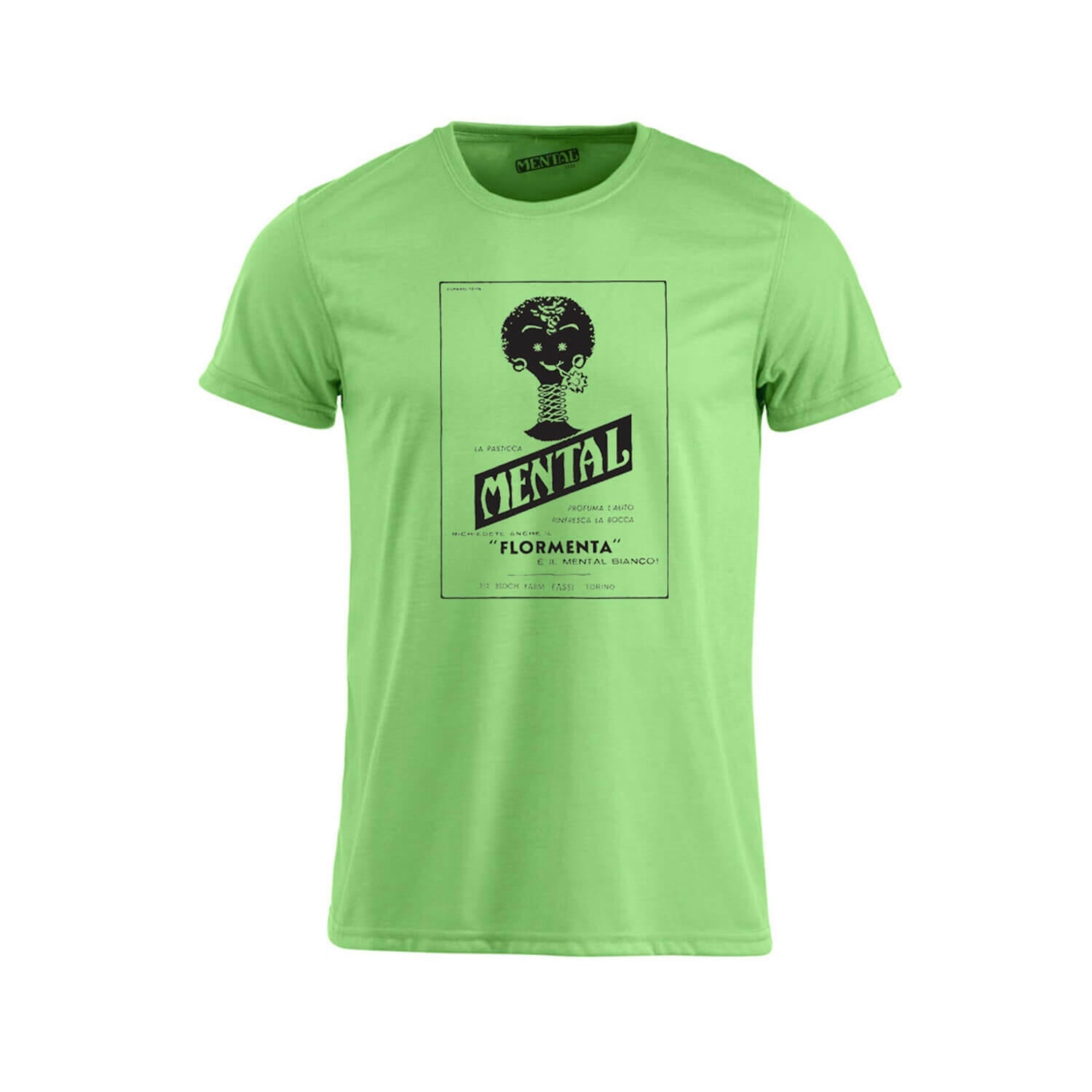 T-shirt neon green Vintage Mental - size XL - T-shirt